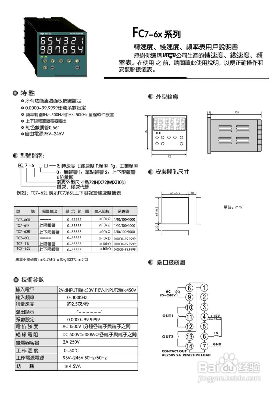 TC7-60L频率表使用说明书