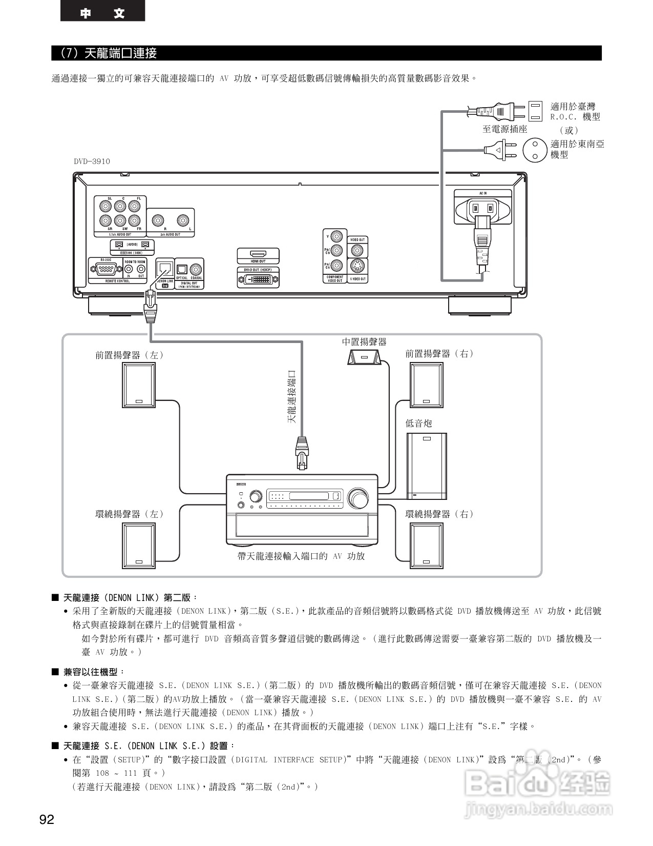 DENON DVD音频-视频/超级CD播放机DVD-3910说明书:[5]