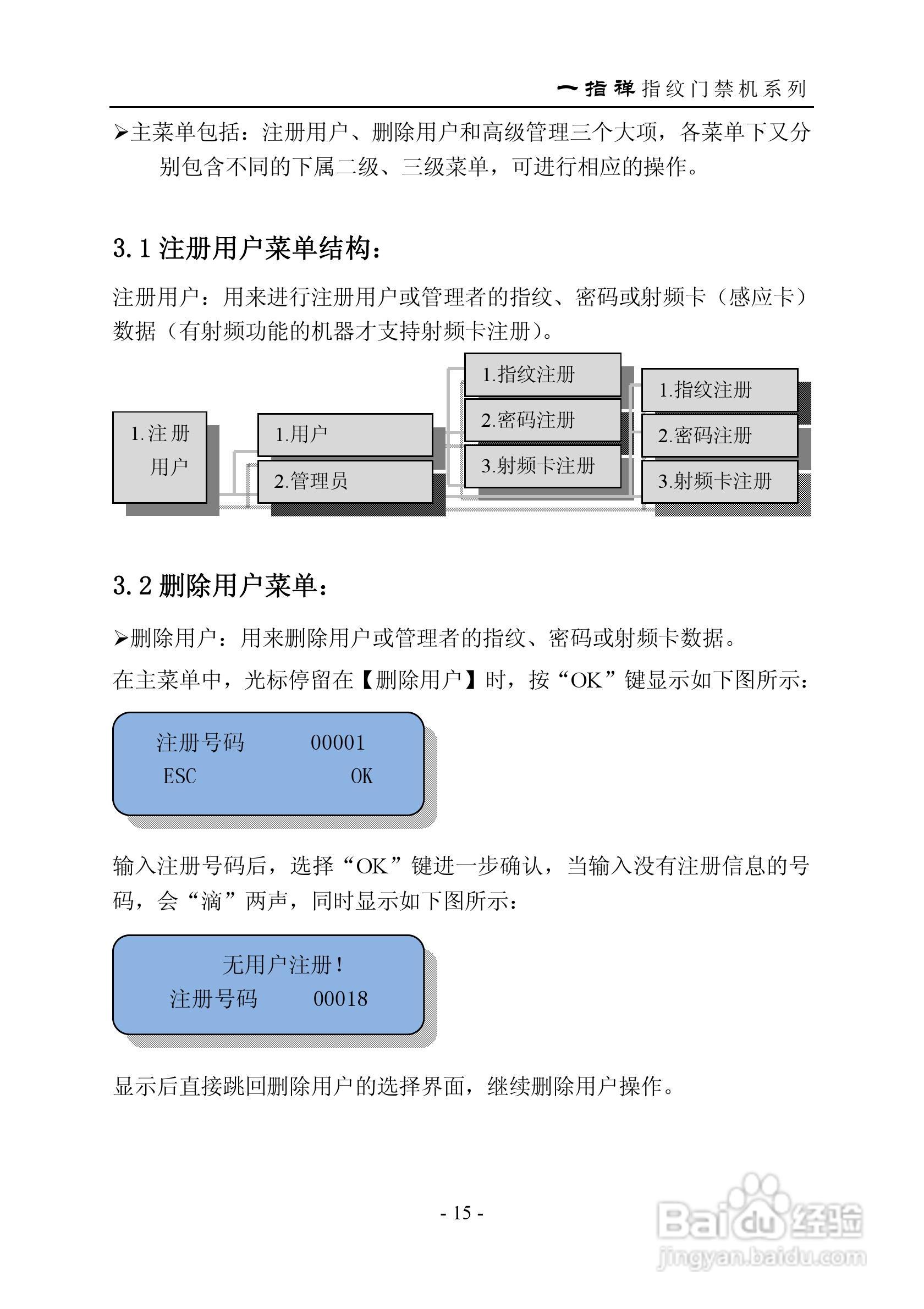 一指禅指JZA1002A纹门禁（考勤）多功能一体机说明书:[2]
