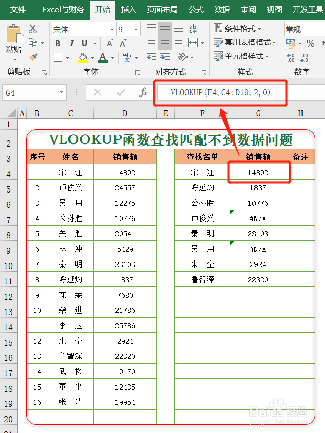 利用F4键,解决VLOOKUP函数查找匹配问题