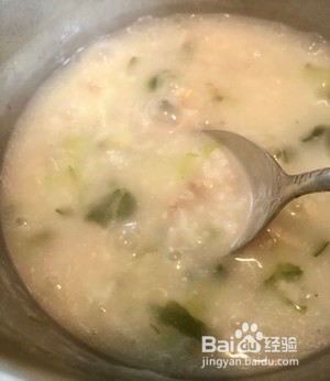干贝青菜肉末粥