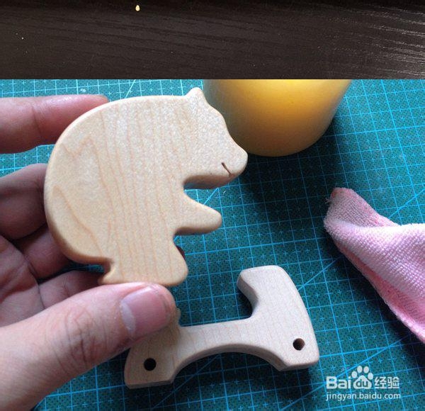 木头diy小熊玩具车