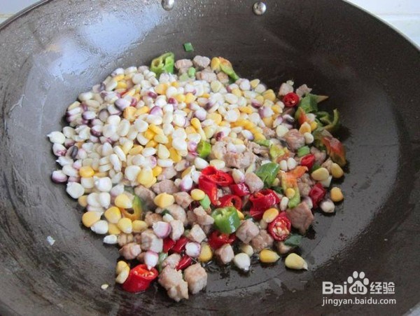 家常菜-羊肉炒玉米