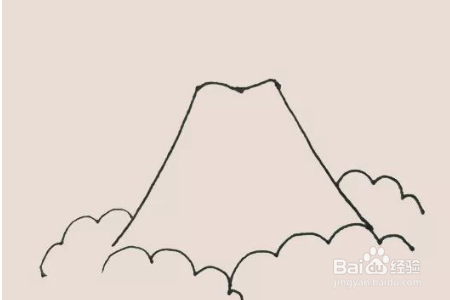 火山喷发简笔画