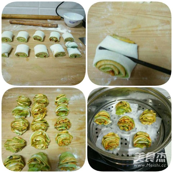 双色香辣小花卷