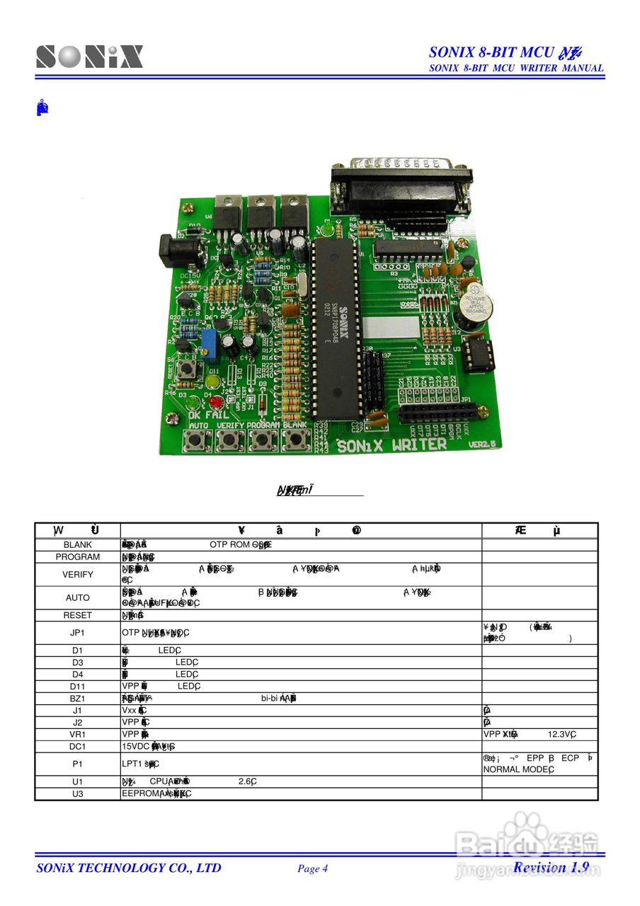 SONIX 8-BIT MCU燒錄器使用手冊:[1]