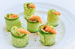 网红创意小食黄瓜牛油果酱卷虾