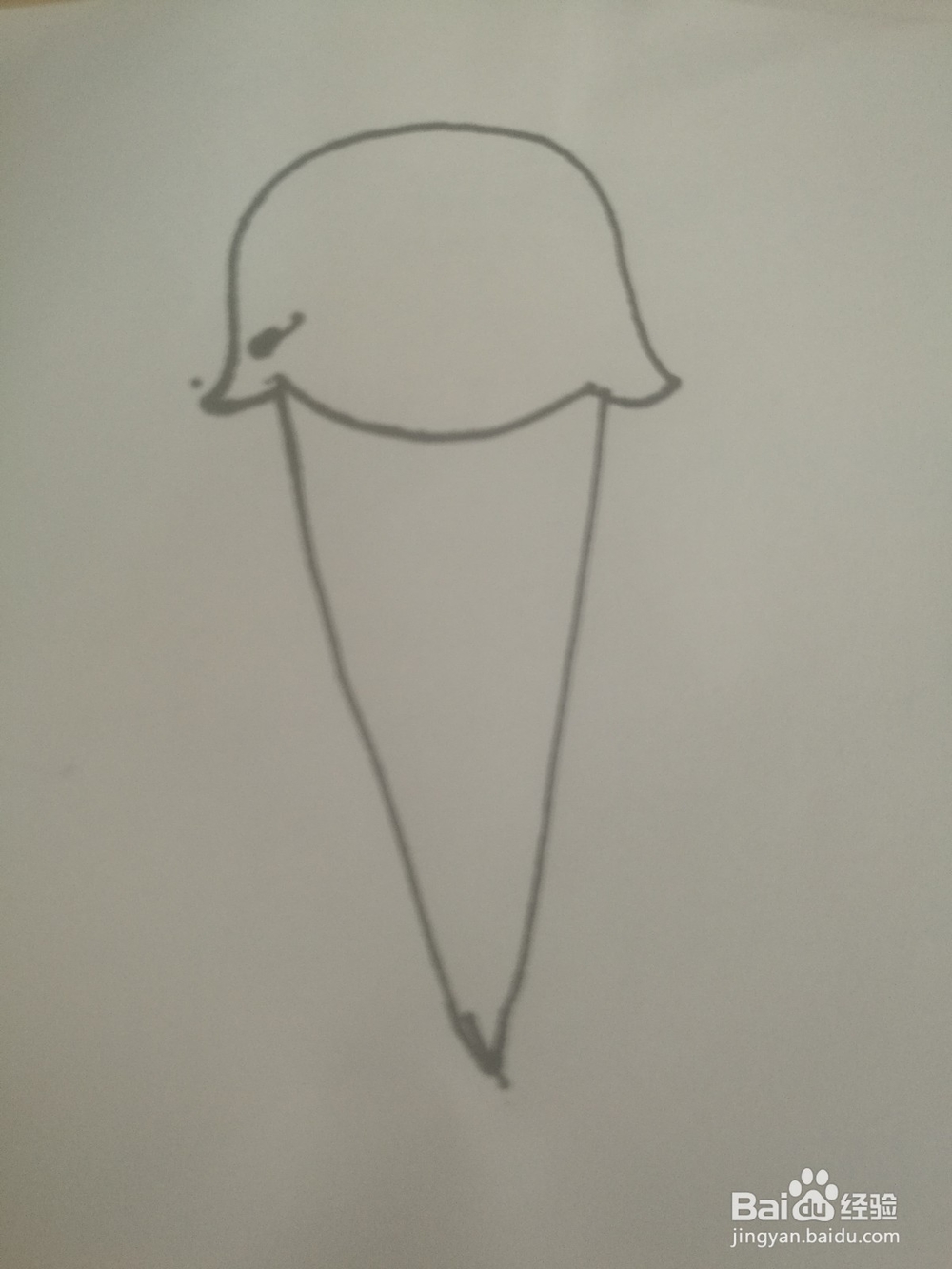 随手画两种冰激凌的简笔画