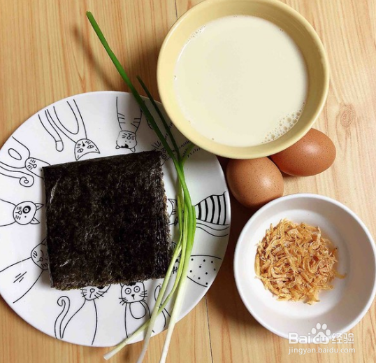 海米海苔豆浆蒸水蛋