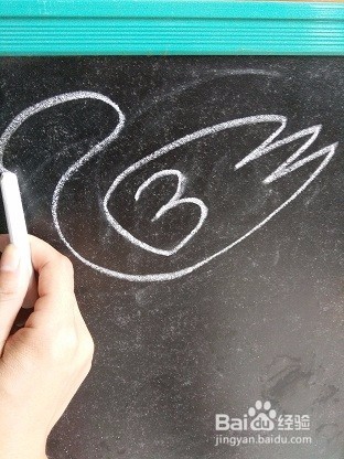 漂亮小鸭子的粉笔画