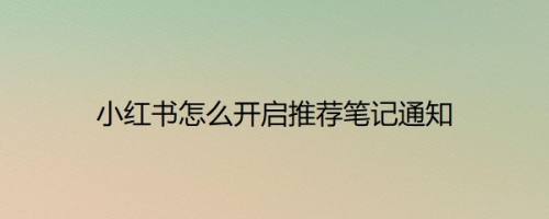 小红书怎么开启推荐笔记通知