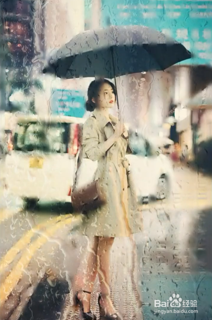 PS里如何给图片加下雨效果