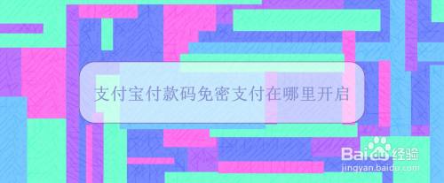 支付宝付款码免密支付在哪里开启