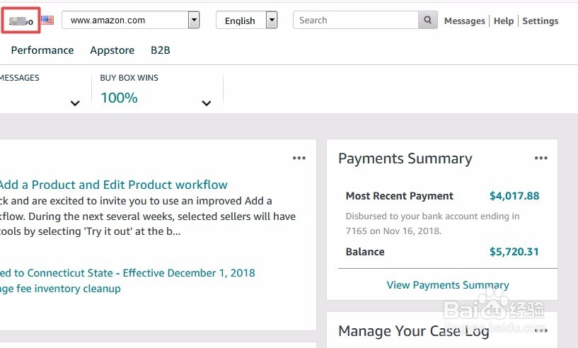 Amazon卖家后台主页（2）（英文界面）