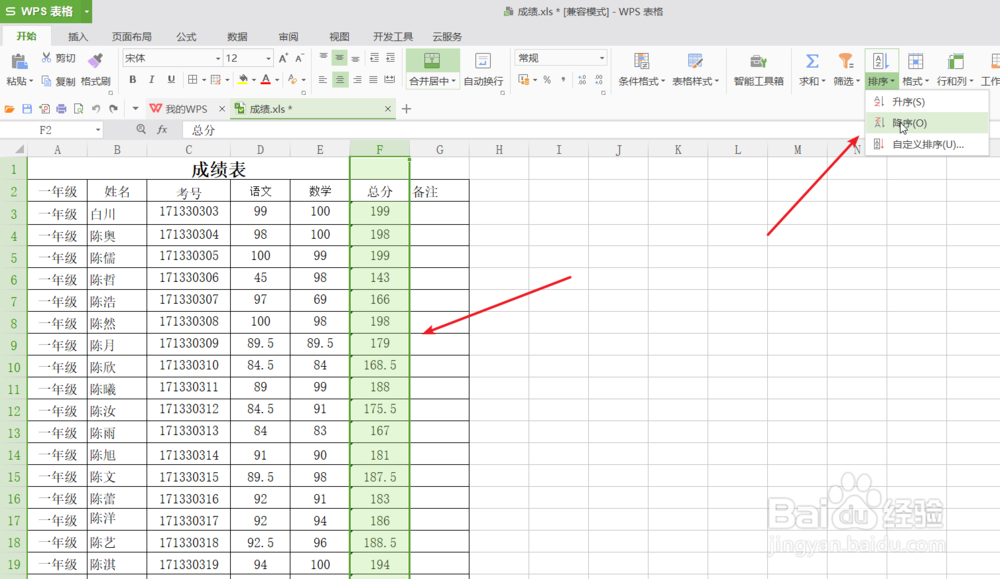 怎么把数据按照从高到低或者从低到高进行排列