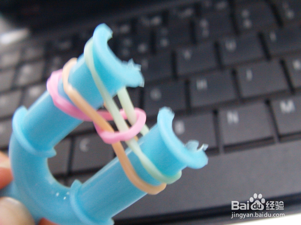 用橡皮筋编的手链哦（双花式）快来学吧