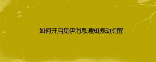 如何开启觅伊消息通知振动提醒