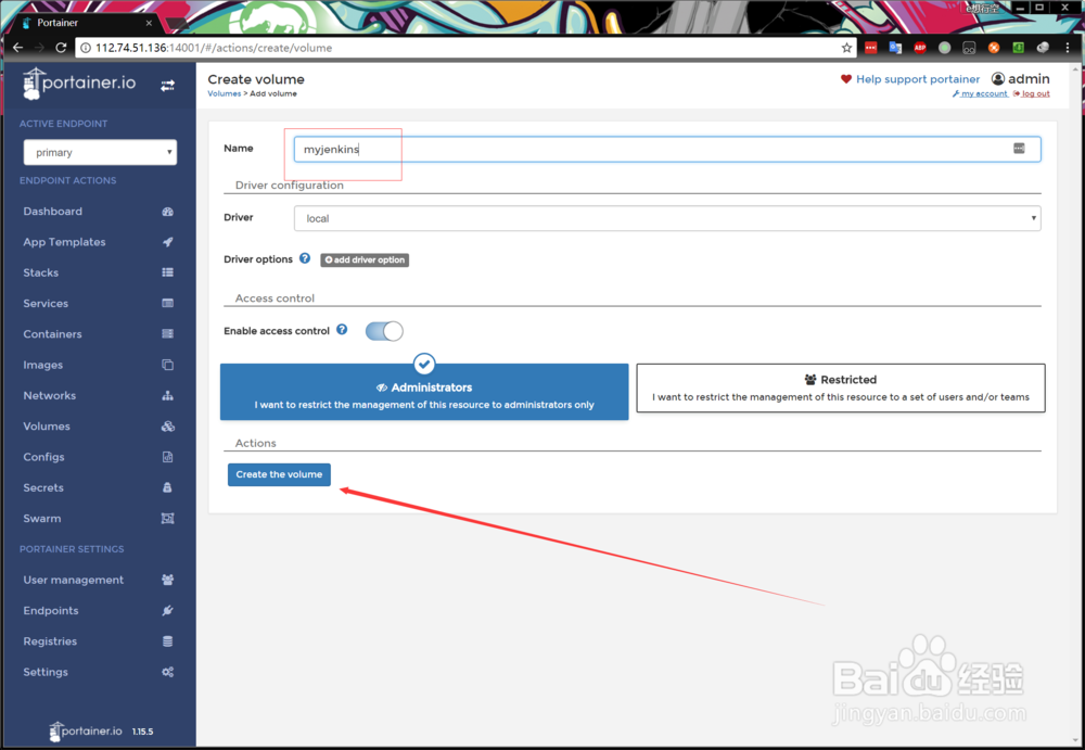 docker portainer安装jenkins