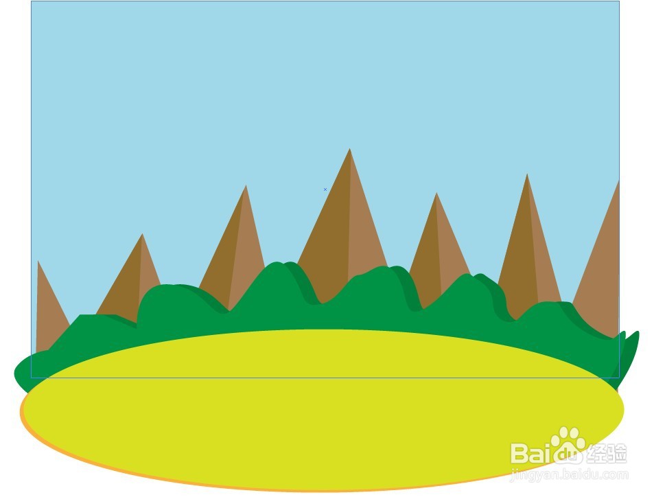 ai绘制一个扁平的户外场景