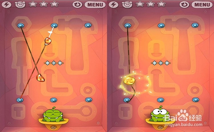 手机游戏割绳子level9-17三星攻略