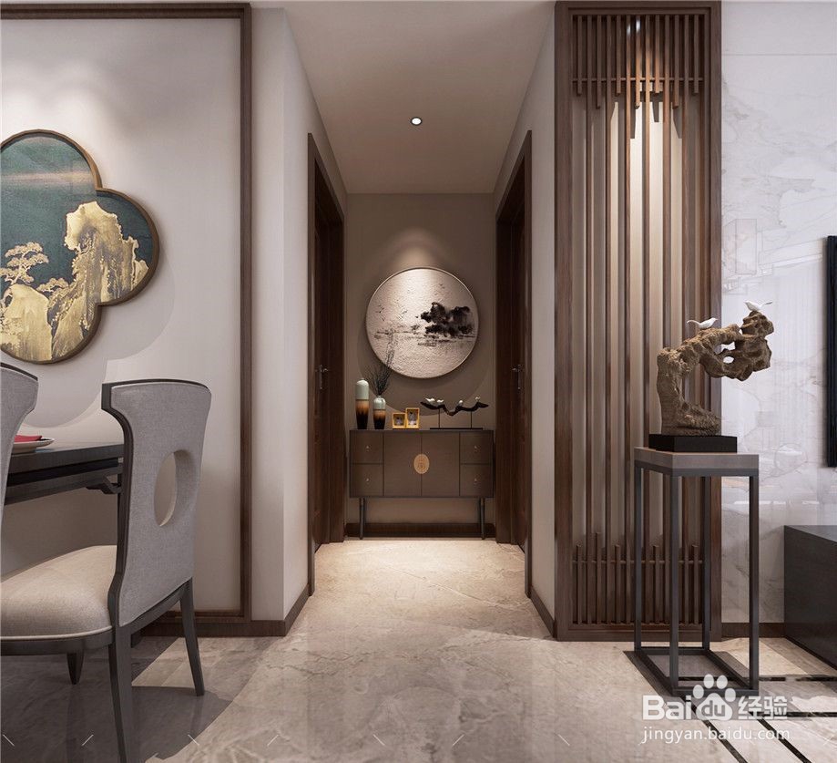 新中式风格三室两厅装修效果图