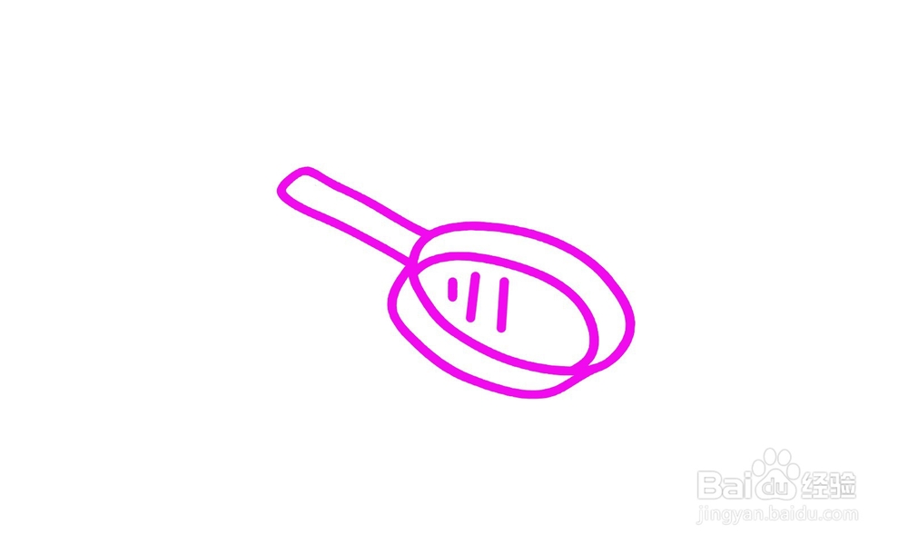 如何画出一个平底锅简笔画