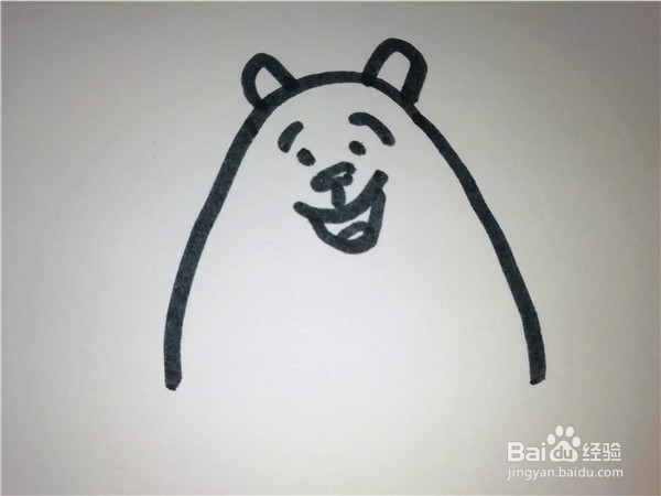 怎么样用简笔画画暖暖的小蓝熊