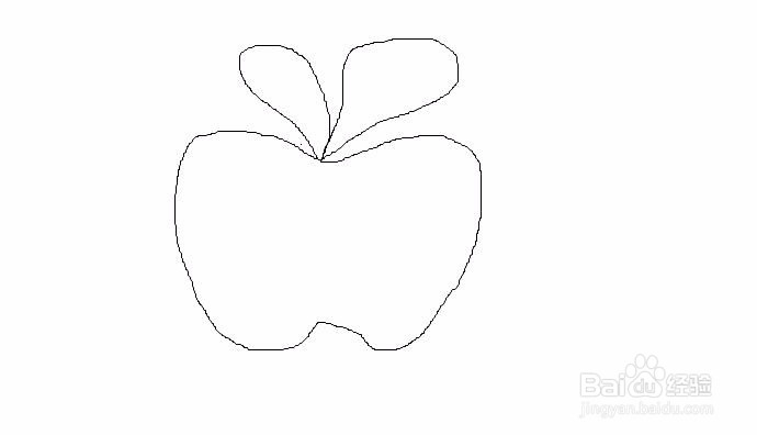 绿叶红苹果的手绘画法