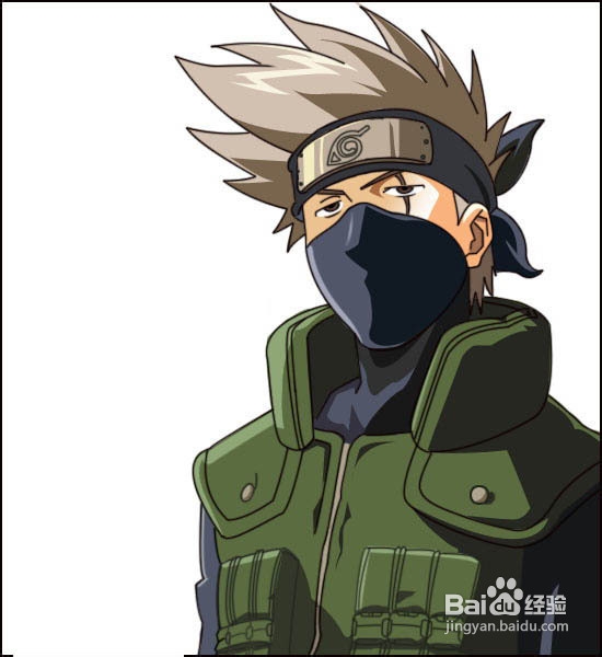 用Photoshop绘制火影忍者卡卡西教程