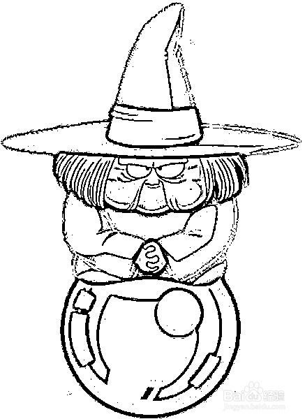 简笔画动漫人物七龙珠占卜婆婆的画法