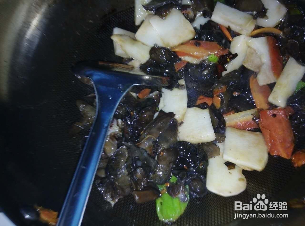 清肺抗霾菜谱之：木耳炒山药