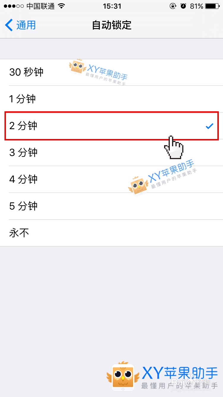 苹果iPhone6s Plus怎么设置屏幕自动锁定时间