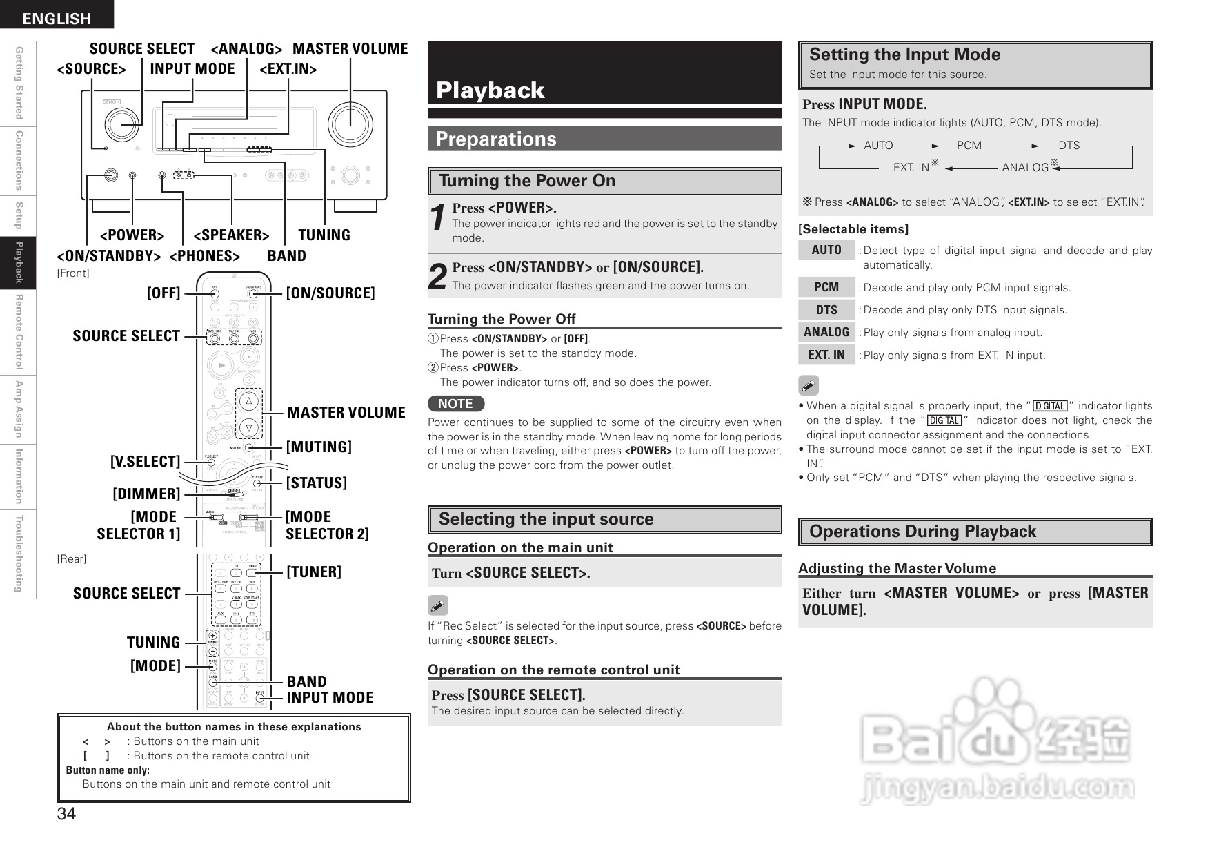 DENON AVR-1708功放用户手册:[2]
