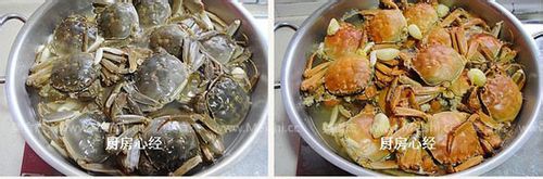 铁锅蒜子河蟹的做法