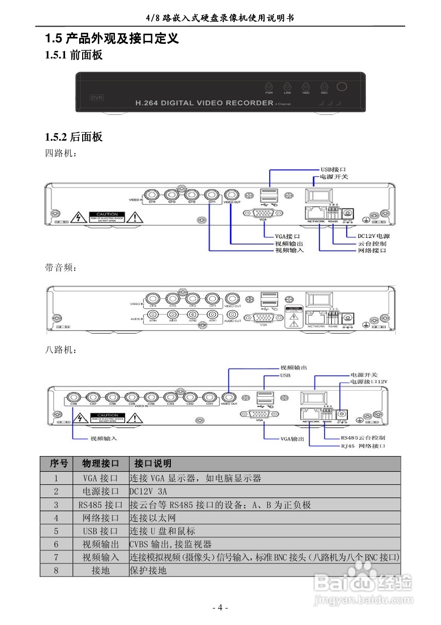7608EC-N 4/8路嵌入式数字硬盘像机使用说明书:[1]