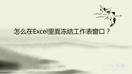 怎么在excel里面冻结工作表窗口 百度经验