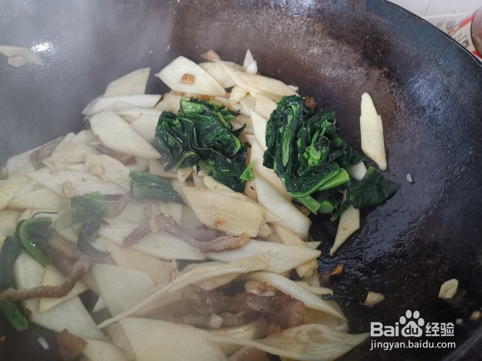 肉丝茭白炒油麦菜