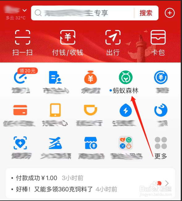 如何将蚂蚁森林移至支付宝首页？