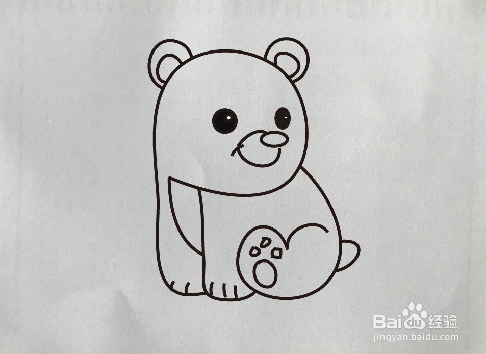 黑熊简笔画 可爱图片