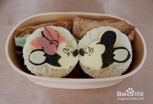 卡通便当—亲亲米奇米妮怎么做?