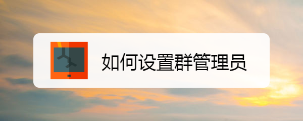 <b>如何设置群管理员</b>