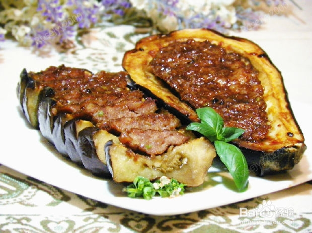照烧肉末酿茄子