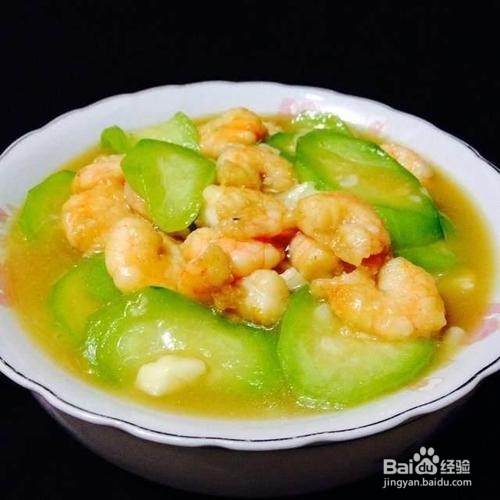 丝瓜鲜炒虾仁