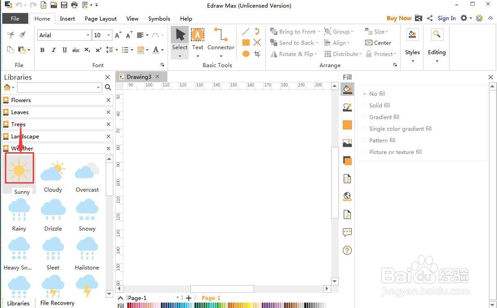 在Edraw Max中创建晴天标志图的方法