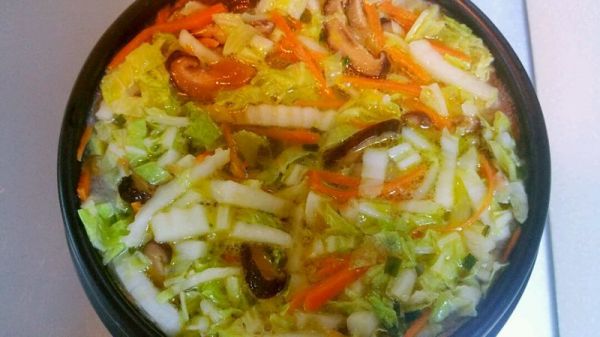 白菜豆腐三丝汤