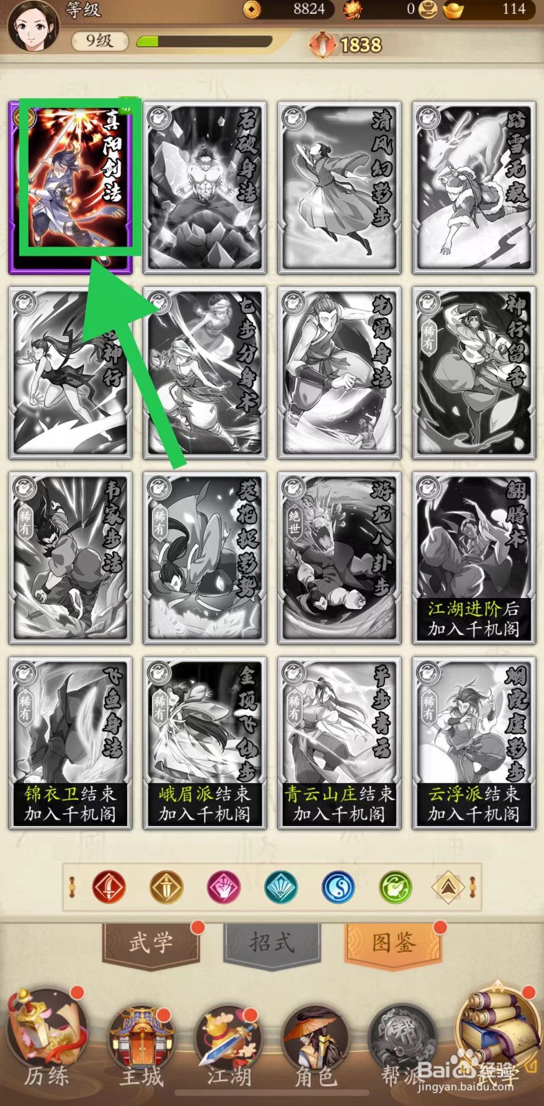 无名江湖怎么查看真阳剑法的气血