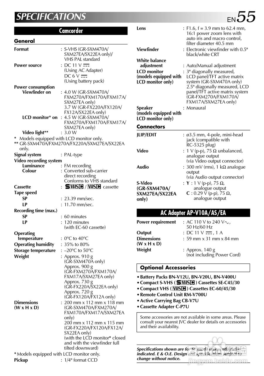 胜利GR-SXM470A数码摄像机使用说明书:[6]