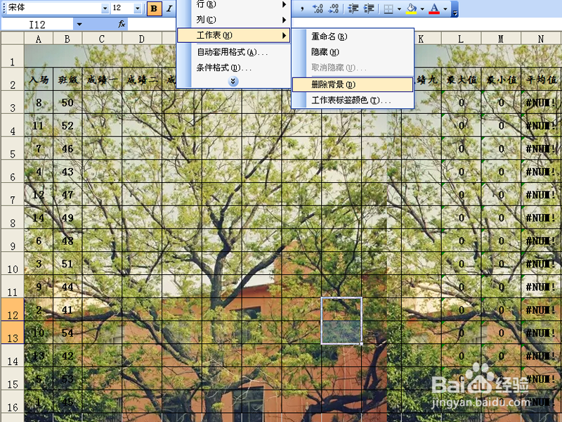 如何设置工作表的背景