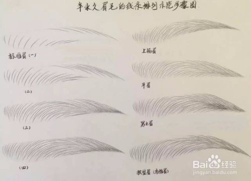 纹绣入门之韩式半永久眉毛基础眉形练习步骤图解 百度经验