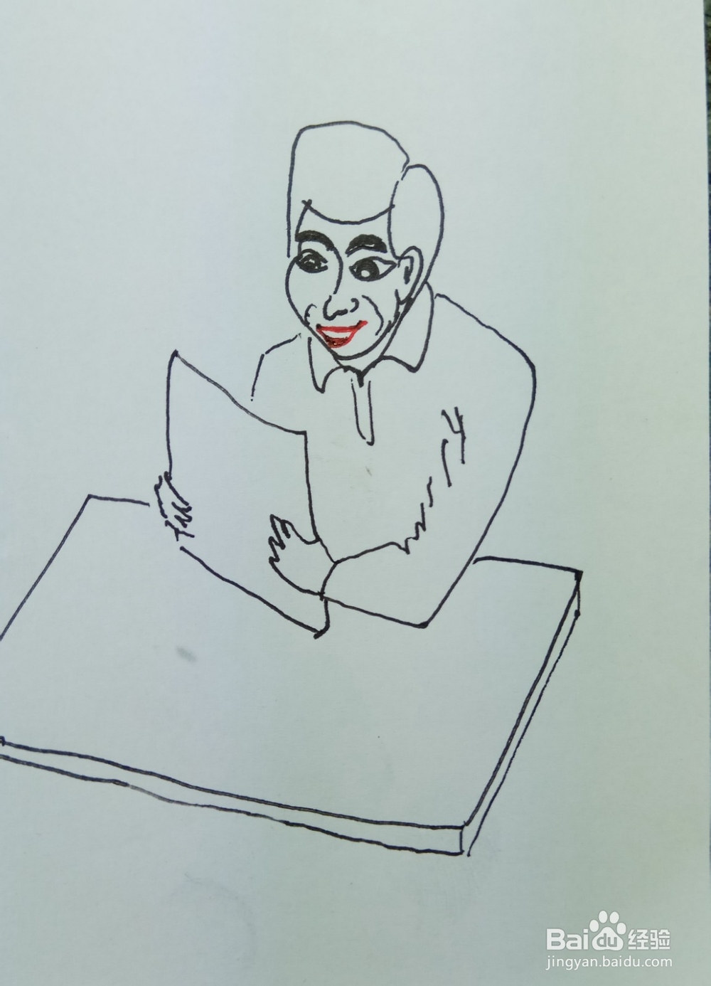 怎样画简笔画“看着正高兴”？